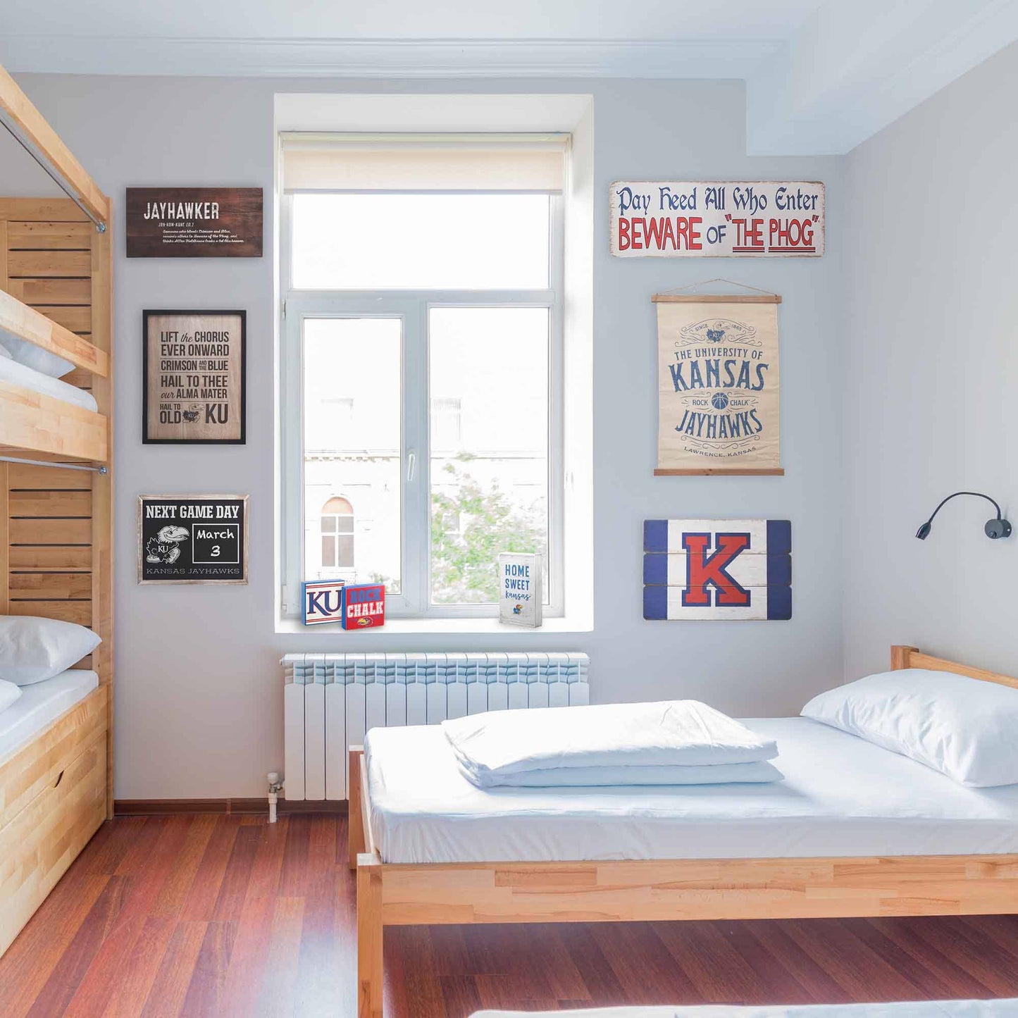University of Kansas Alma Mater Hail To Old KU Wood Sign