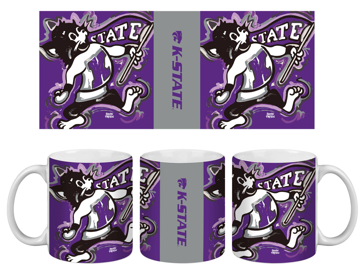 Kansas State University, Willie Wildcat 11oz Mug Justin Patten