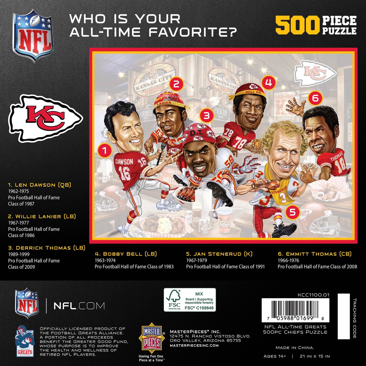 Kansas City Chiefs - All Time Greats 500 Piece Puzzle