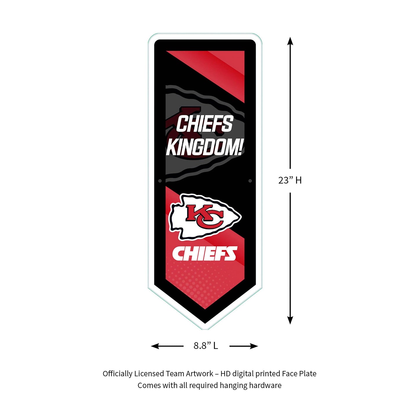 Kansas City Chiefs LED Wall Decor, Chiefs Kingdom Pennant