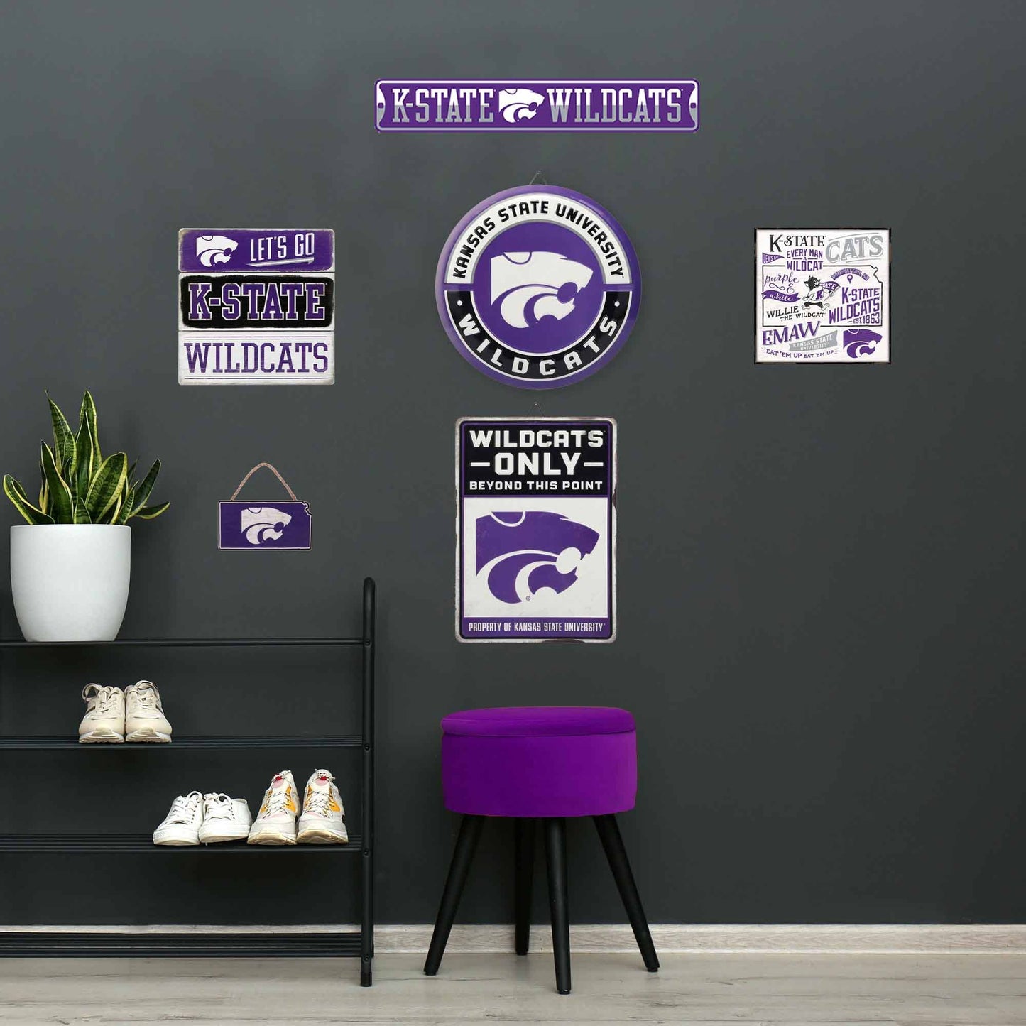 Kansas State University Wildcats Metal Sign