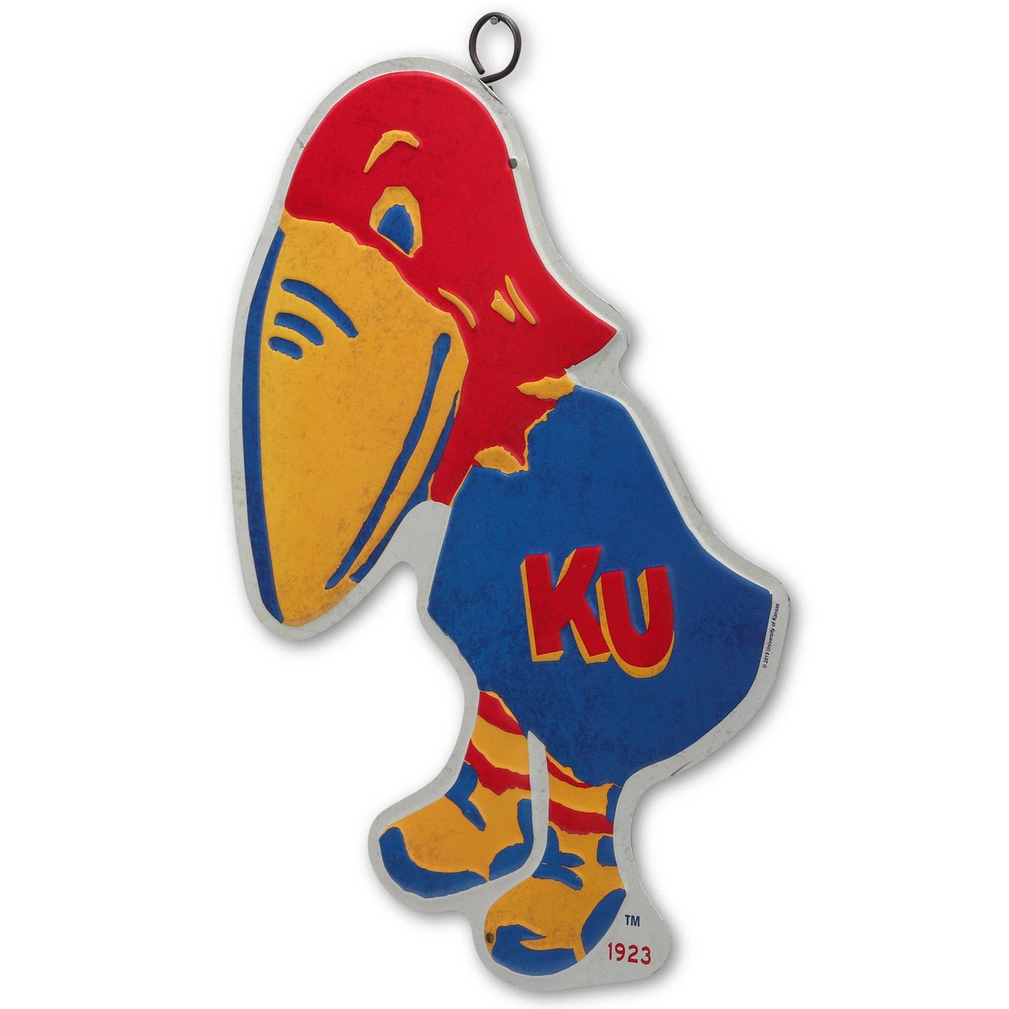 University of Kansas 1923 Jayhawks Logo Embossed Metal Sign