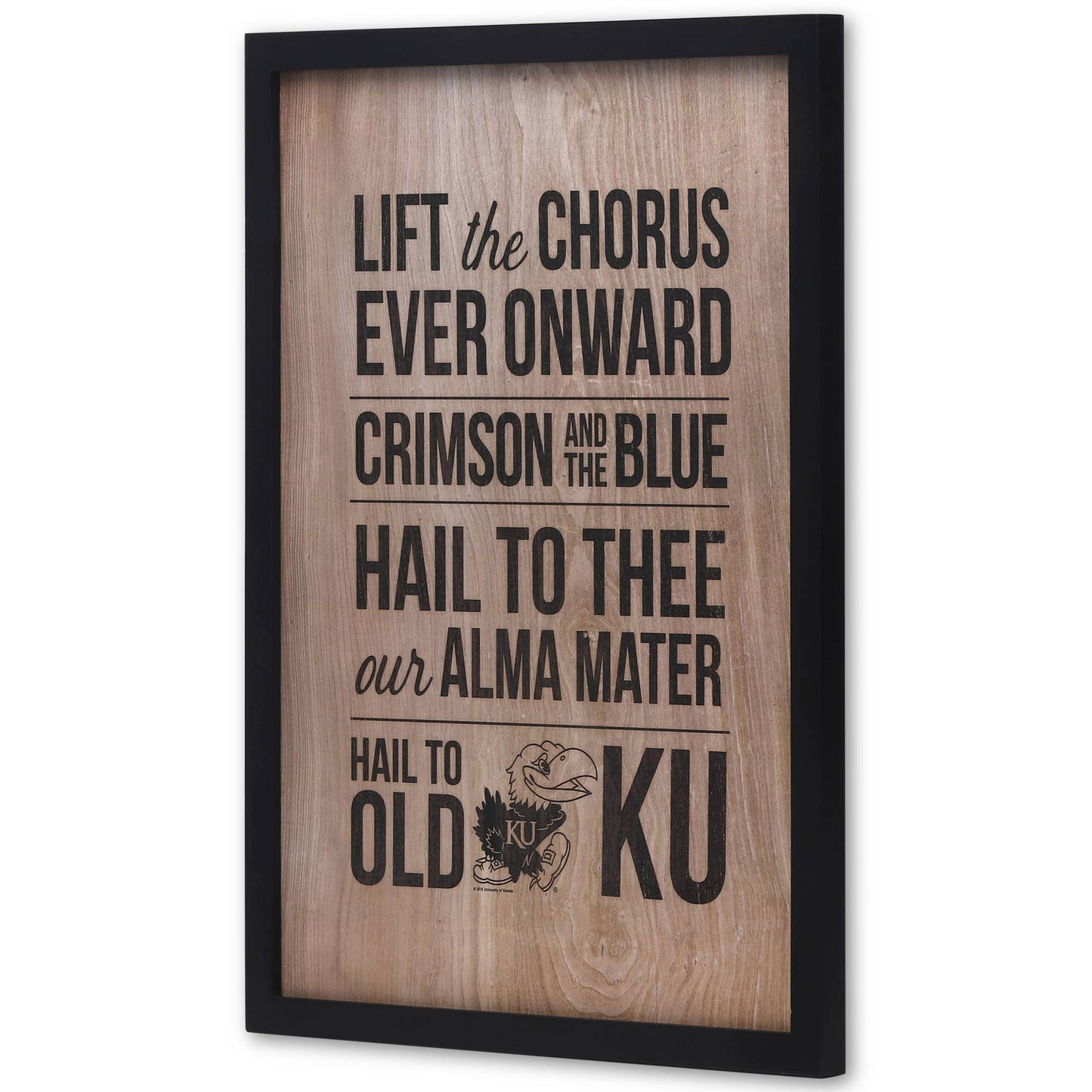 University of Kansas Alma Mater Hail To Old KU Wood Sign