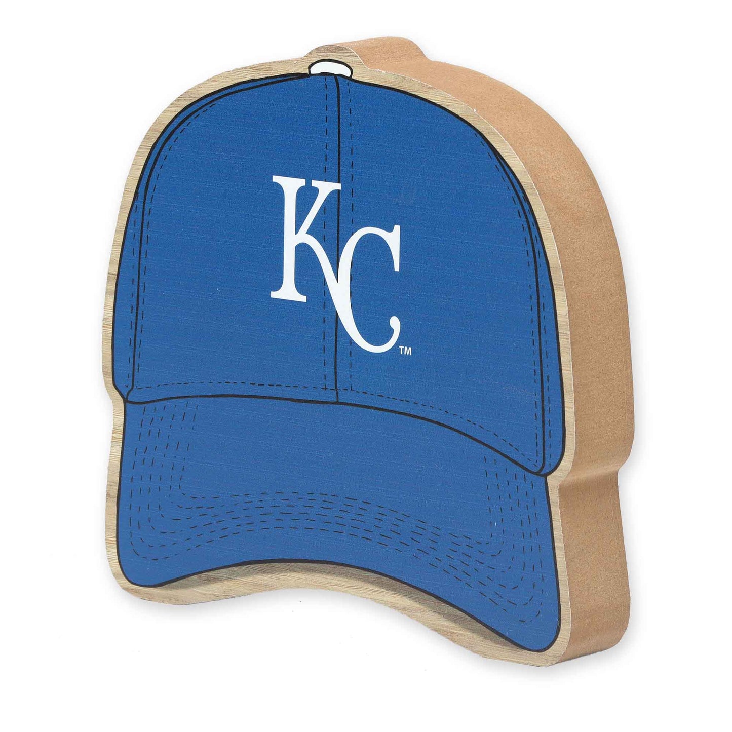 MLB Kansas City Royals Ballcap Chunky Wood Decor