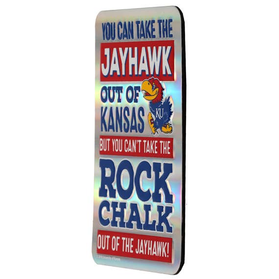 University of Kansas Jayhawk Out of Kansas Oversized Magnet