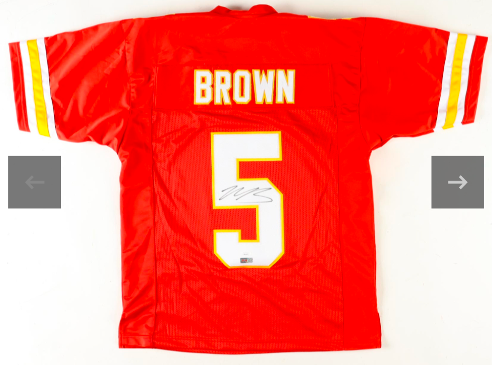 Marquis Brown #5 Kansas City Chiefs signed jersey!