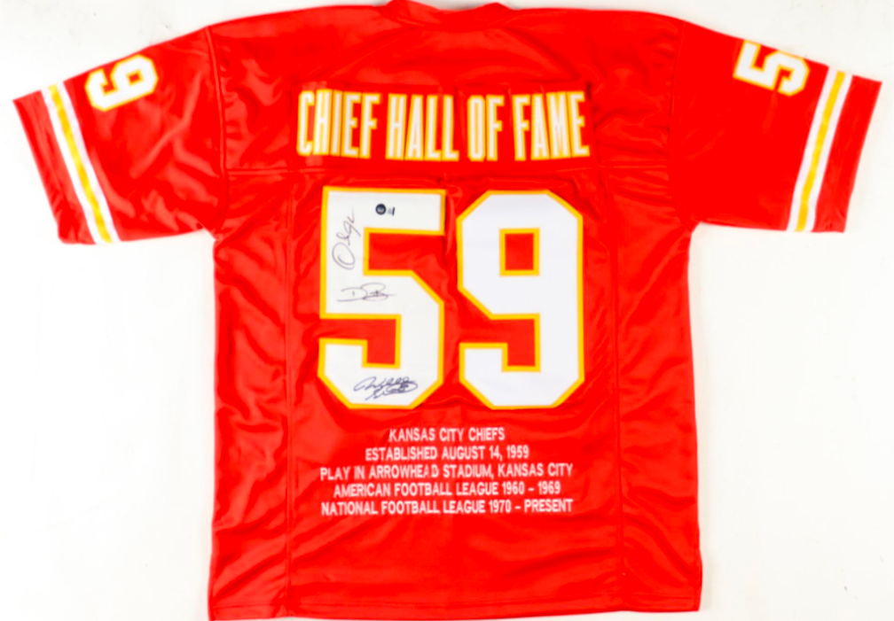 Chiefs Hall of Fame #59 multi signed jersey!