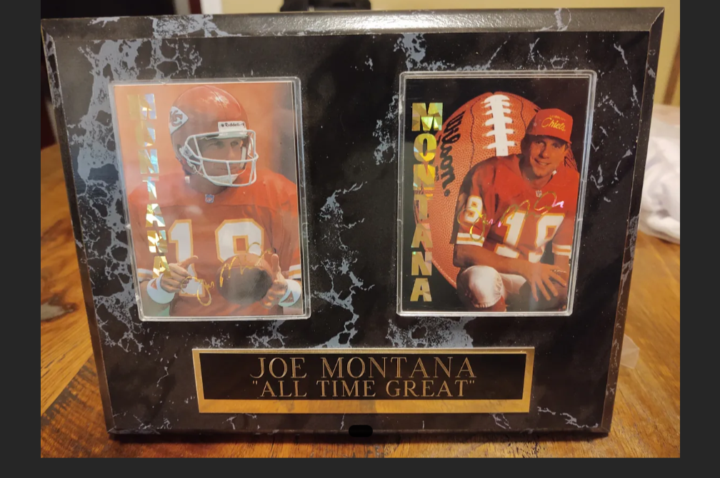 Joe Montana, Chiefs football card wall decor