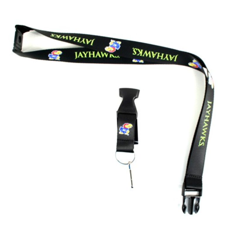 Jayhawks Lanyard Premium 2-Sided Black Neon Series