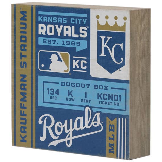 Kansas City Royals Kauffman Ticket Block Wall Decor