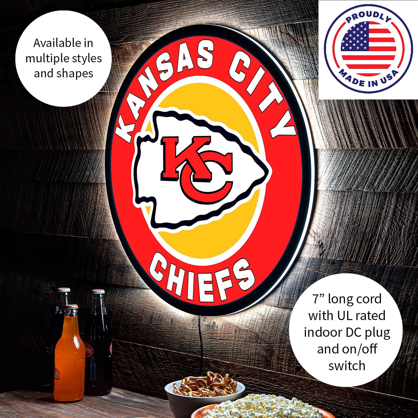 Kansas City Chiefs LED Wall Decor, Fantastic!