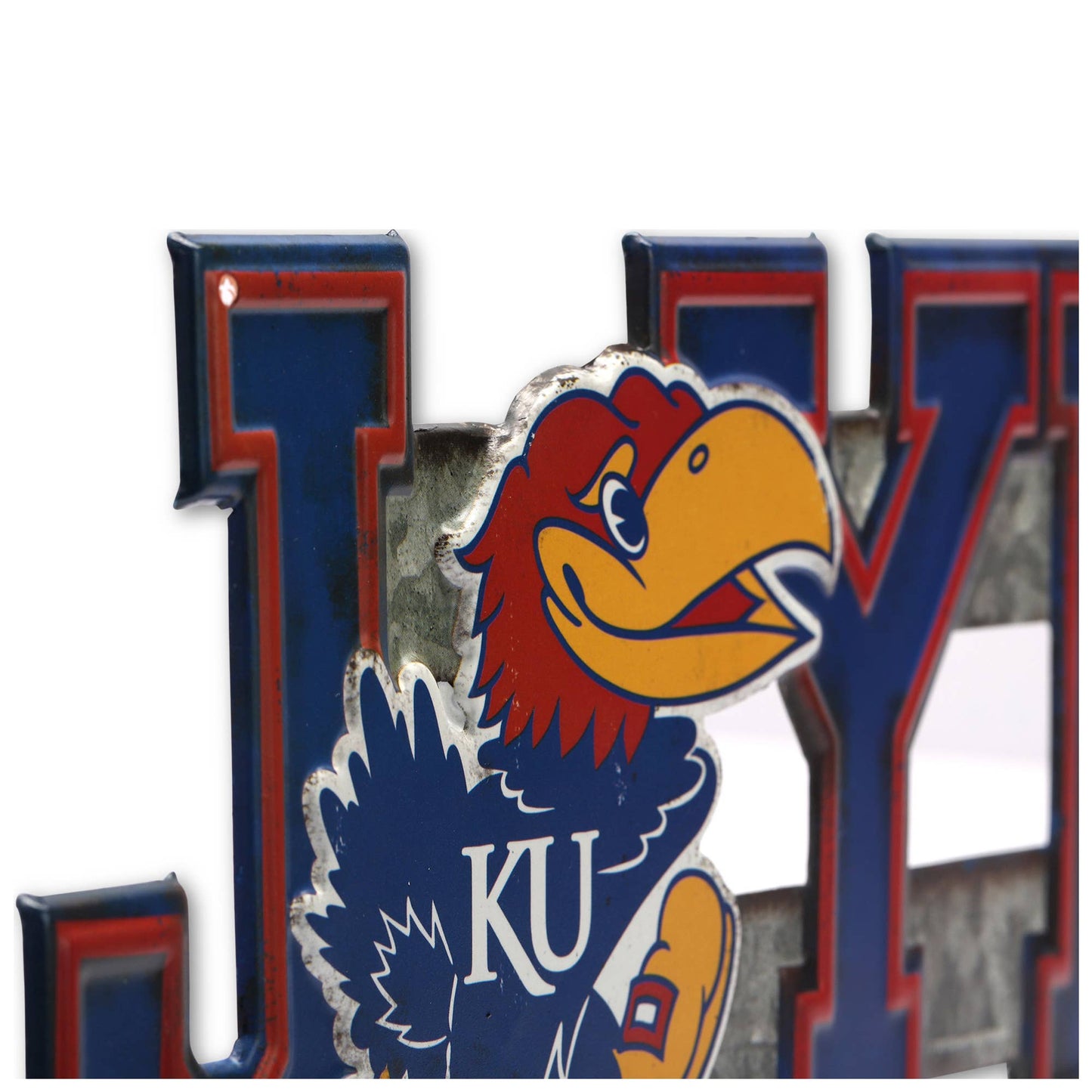 University of Kansas Jayhawks Word Embossed Metal Sign