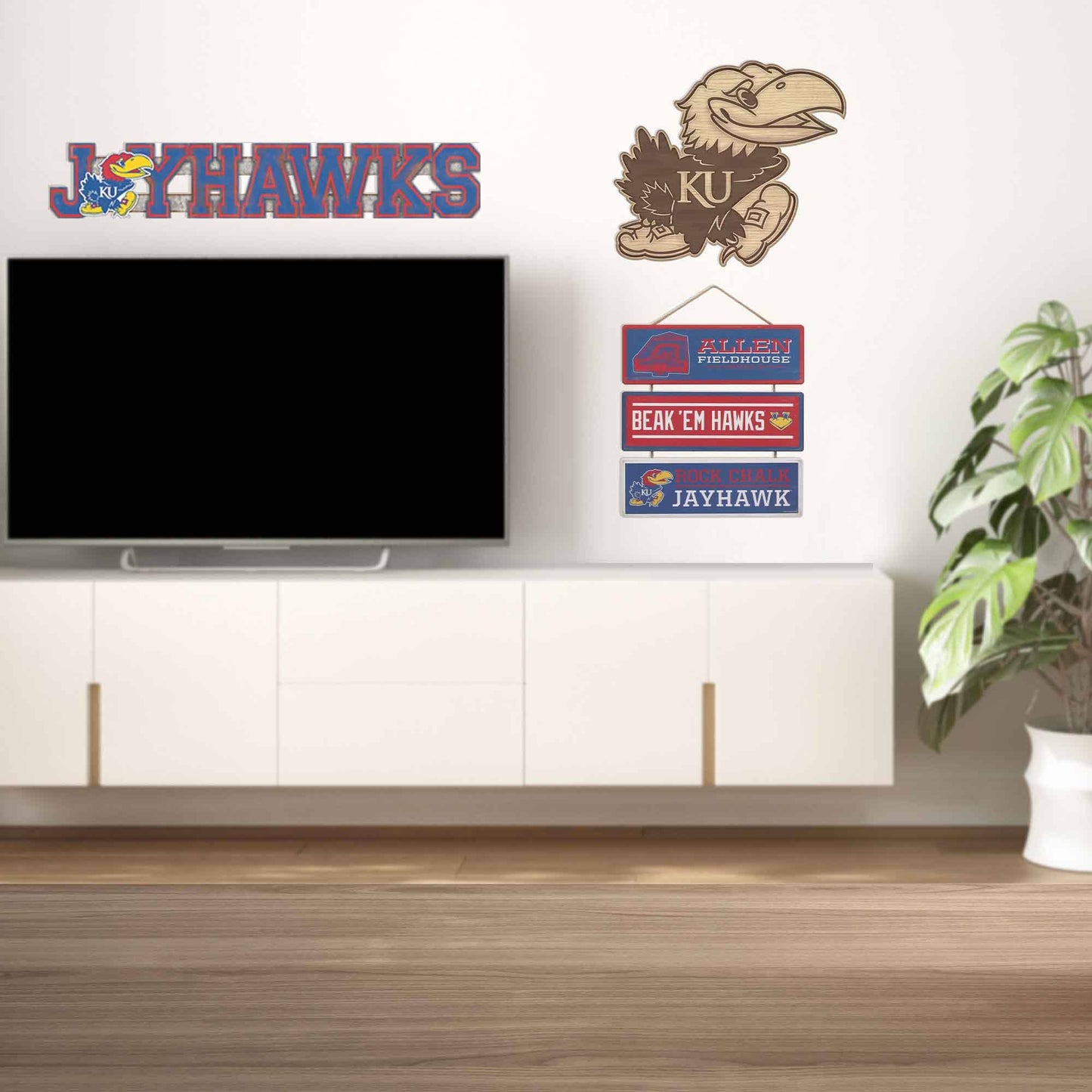 University of Kansas Jayhawks Word Embossed Metal Sign