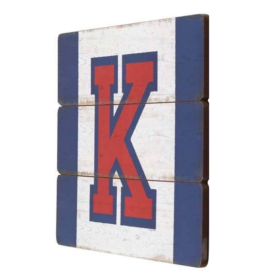 University of Kansas "K" Flag Planked Wood Wall Decor