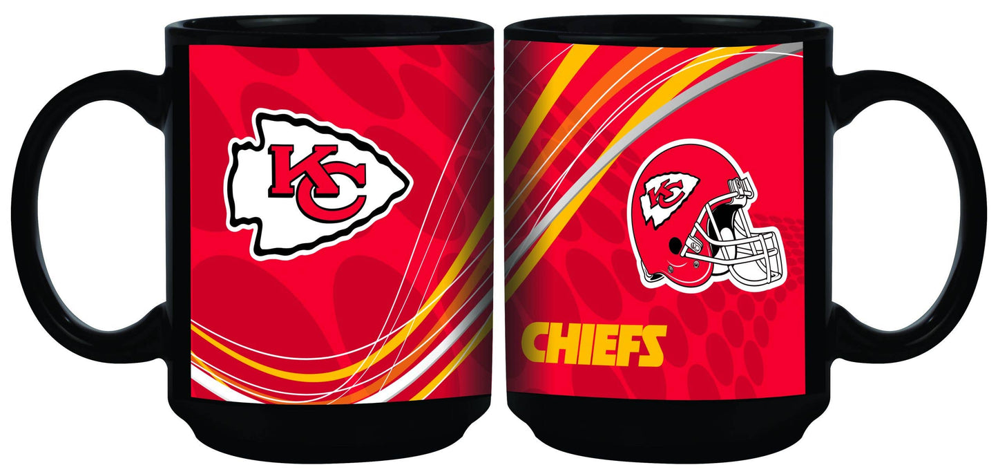 KANSAS CITY CHEIFS 15OZ BLACK MUG