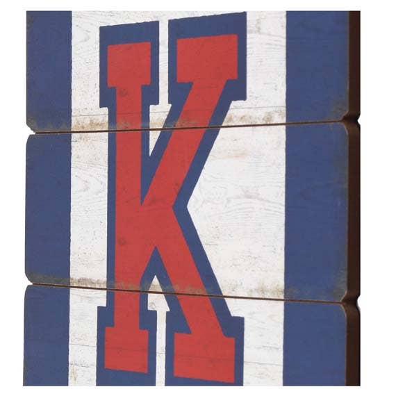 University of Kansas "K" Flag Planked Wood Wall Decor
