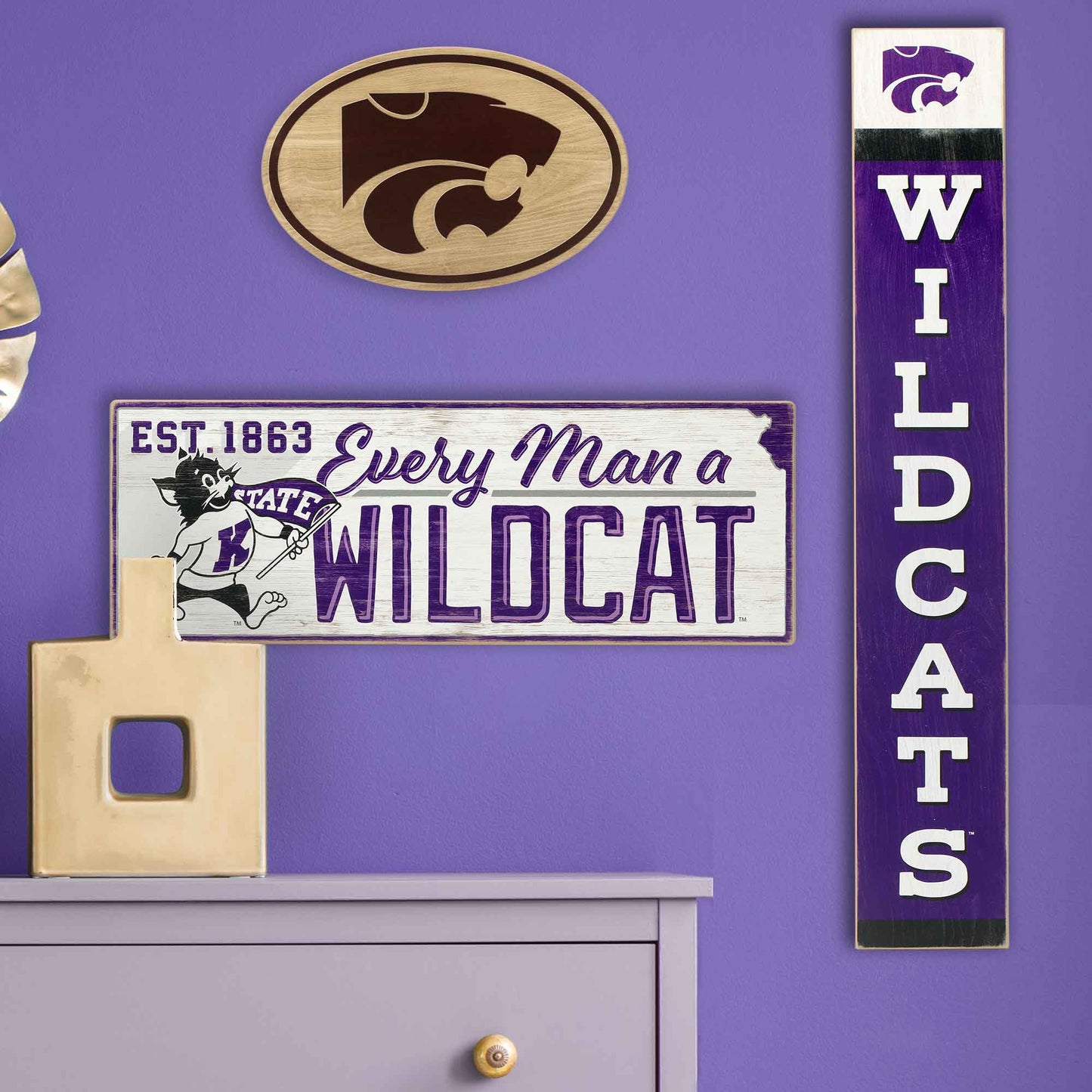 Kansas State University Oval Natural Wood Wall Decor