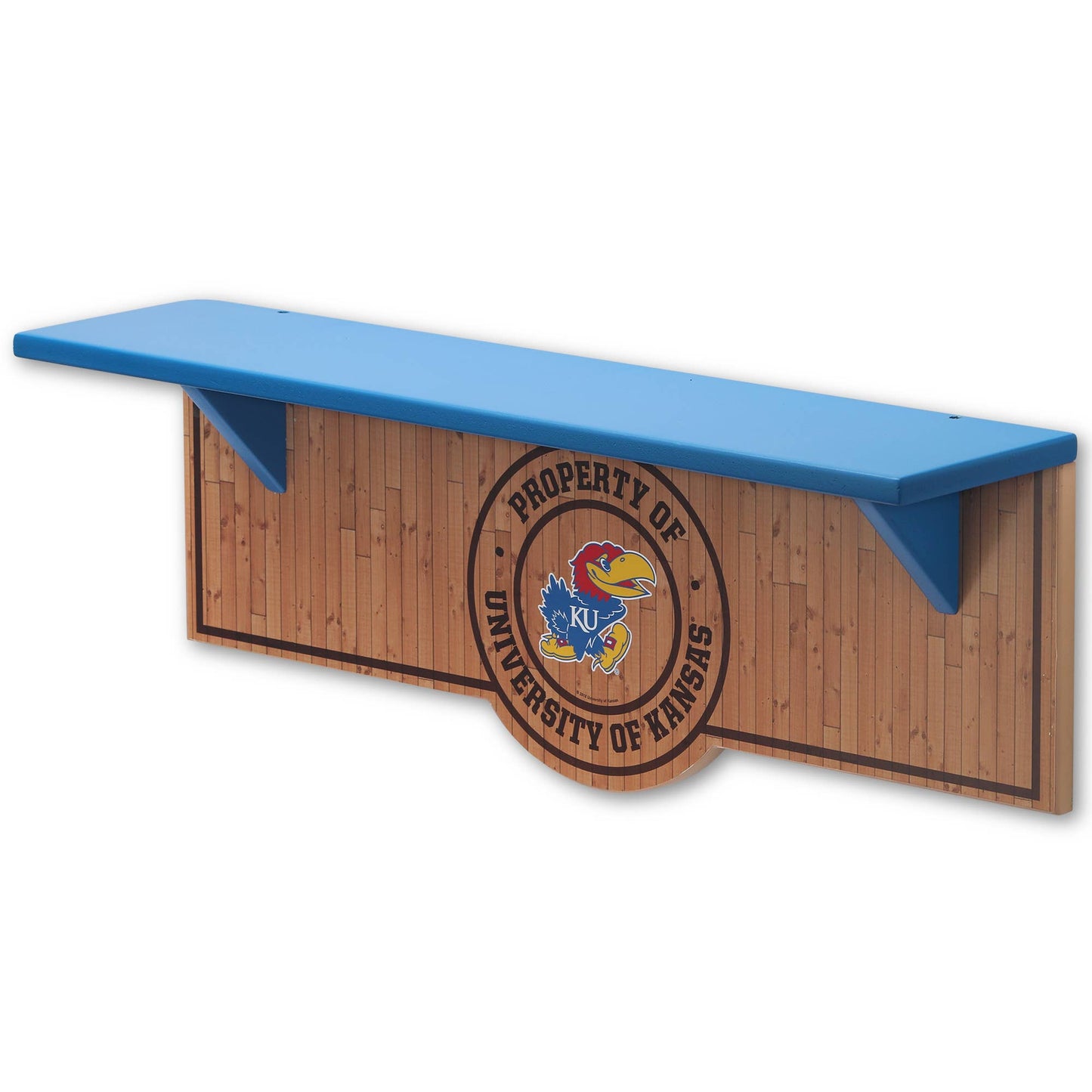 University of Kansas Property of KU Wood Wall Shelf
