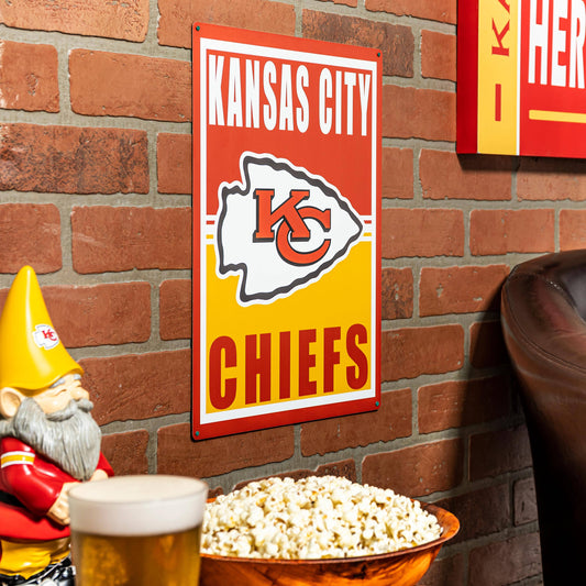 Kansas City Chiefs metal wall sign! 11-1/2" x 15.5" tall