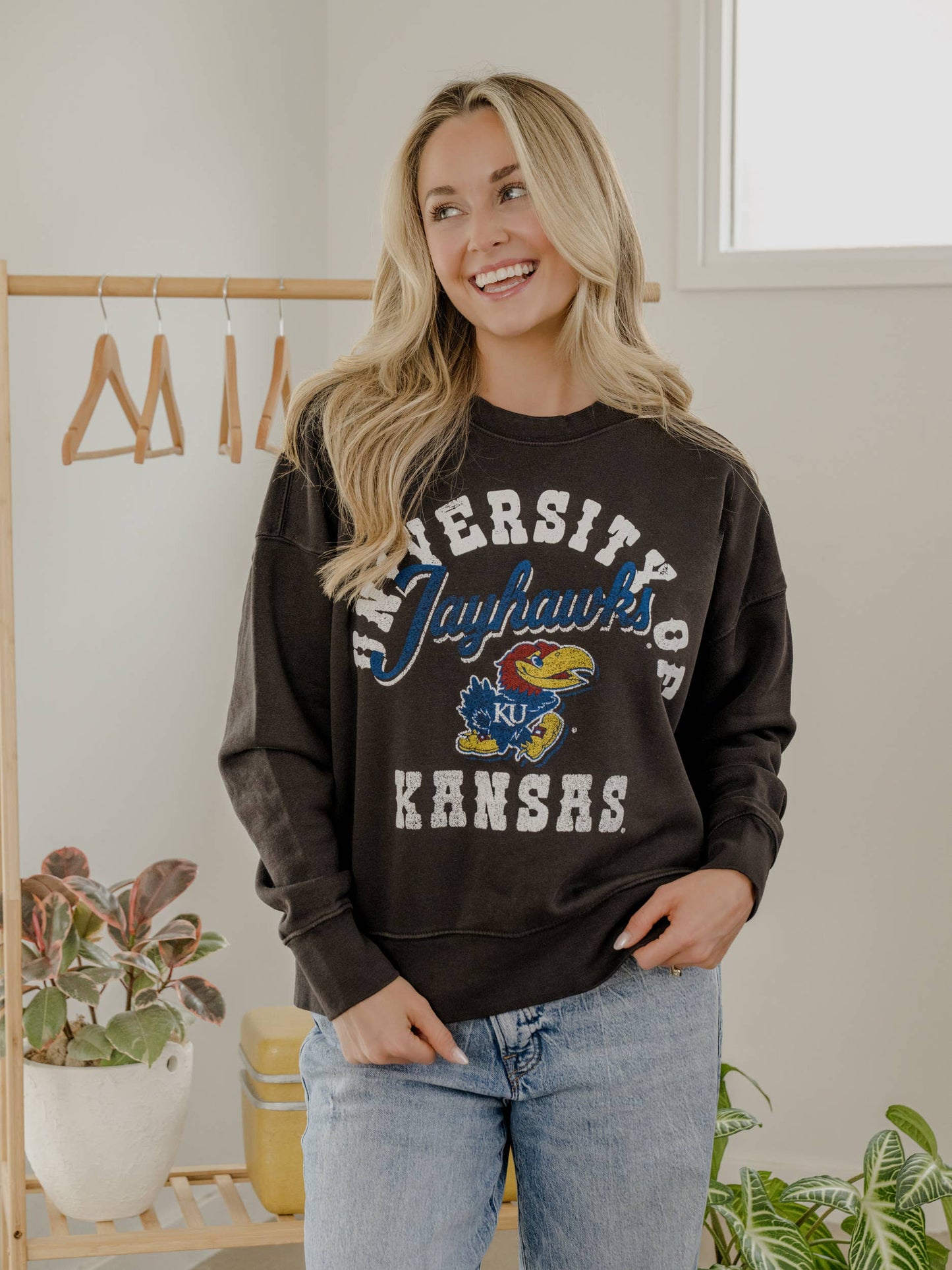 KU Jayhawks Draft Smoke Oversized Hi-Dive Sweatshirt