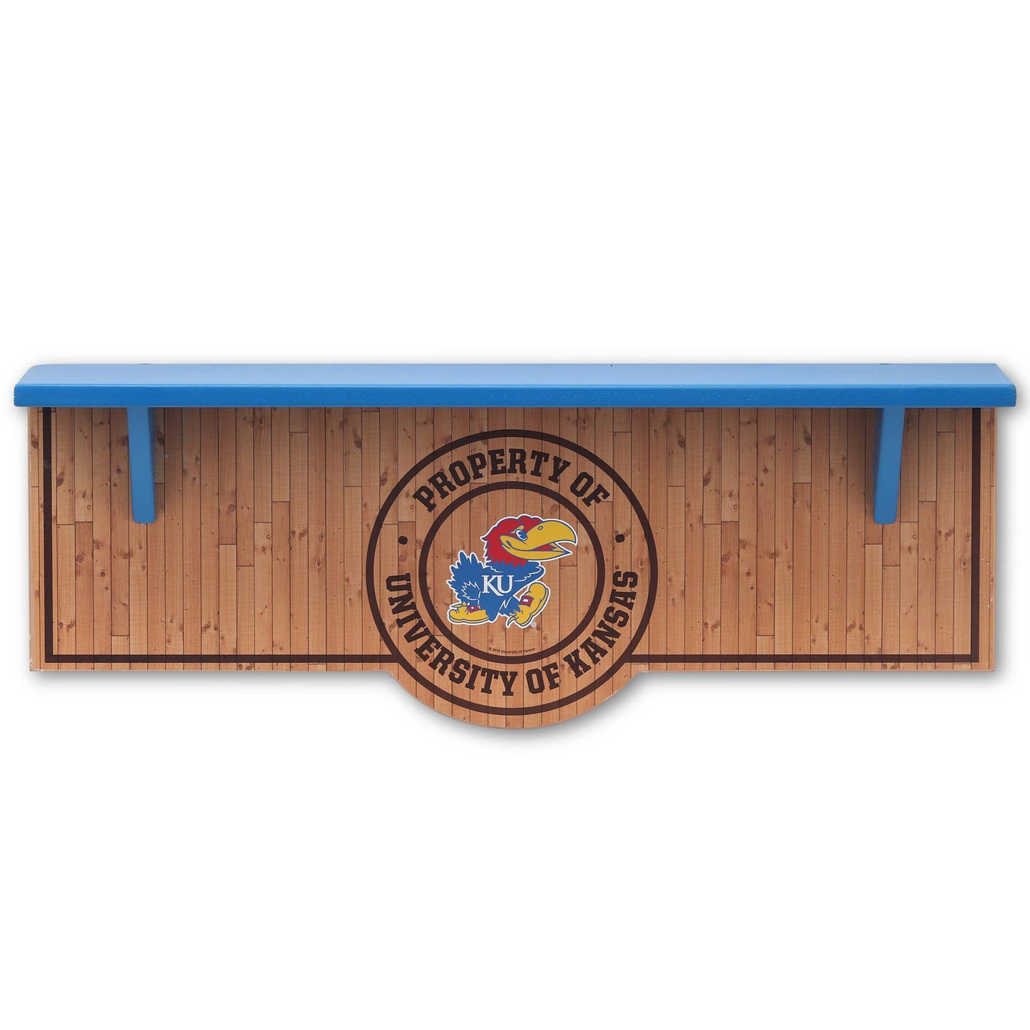 University of Kansas Property of KU Wood Wall Shelf