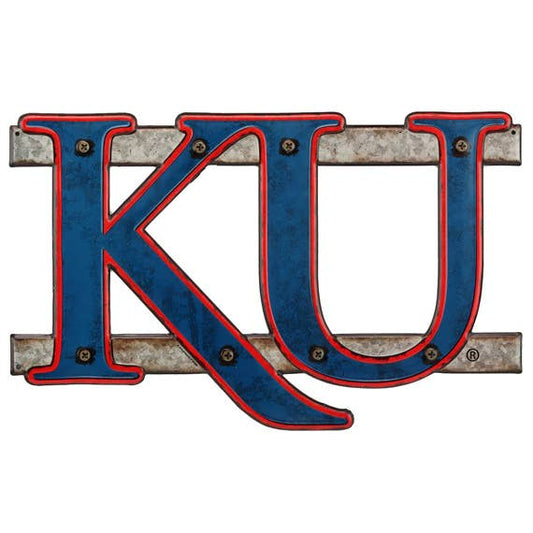 University of Kansas KU Embossed Metal Letter Sign