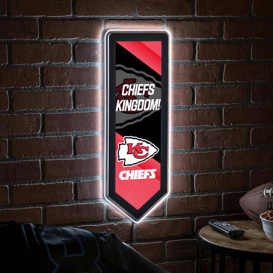 Kansas City Chiefs LED Wall Decor, Chiefs Kingdom Pennant