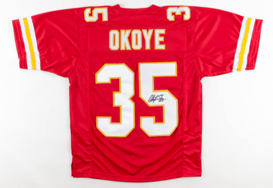 Christian Okoye #35 Kansas City Chiefs signed jersey!
