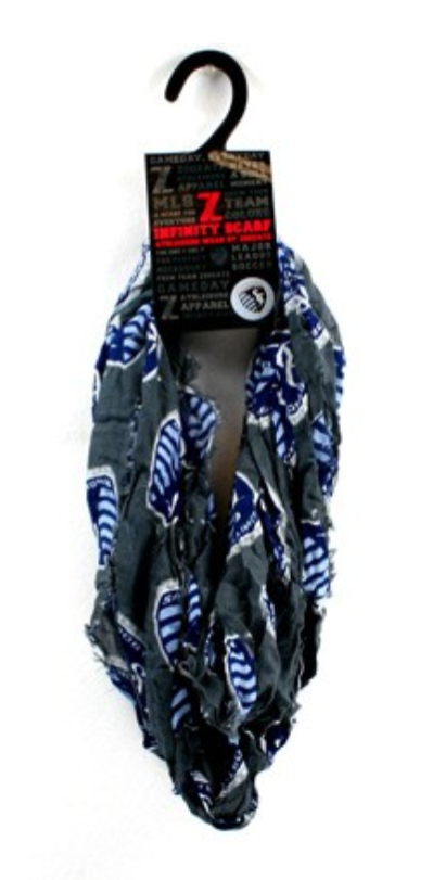 Sporting KC Scarf, Gray Logo Repeater Style Infinity Scarf
