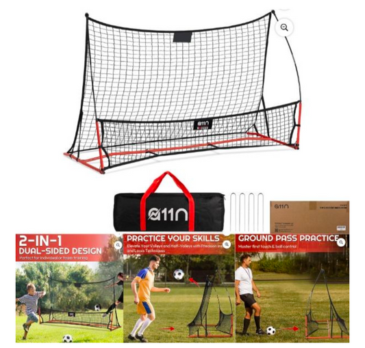 Outdoor Soccer Goal 2n1 Soccer Goal & Rebounder Set - 7' x 5' Heavy Gauge Netting and Metal Construction