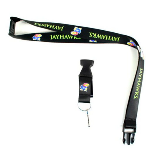Jayhawks Lanyard Premium 2-Sided Black Neon Series