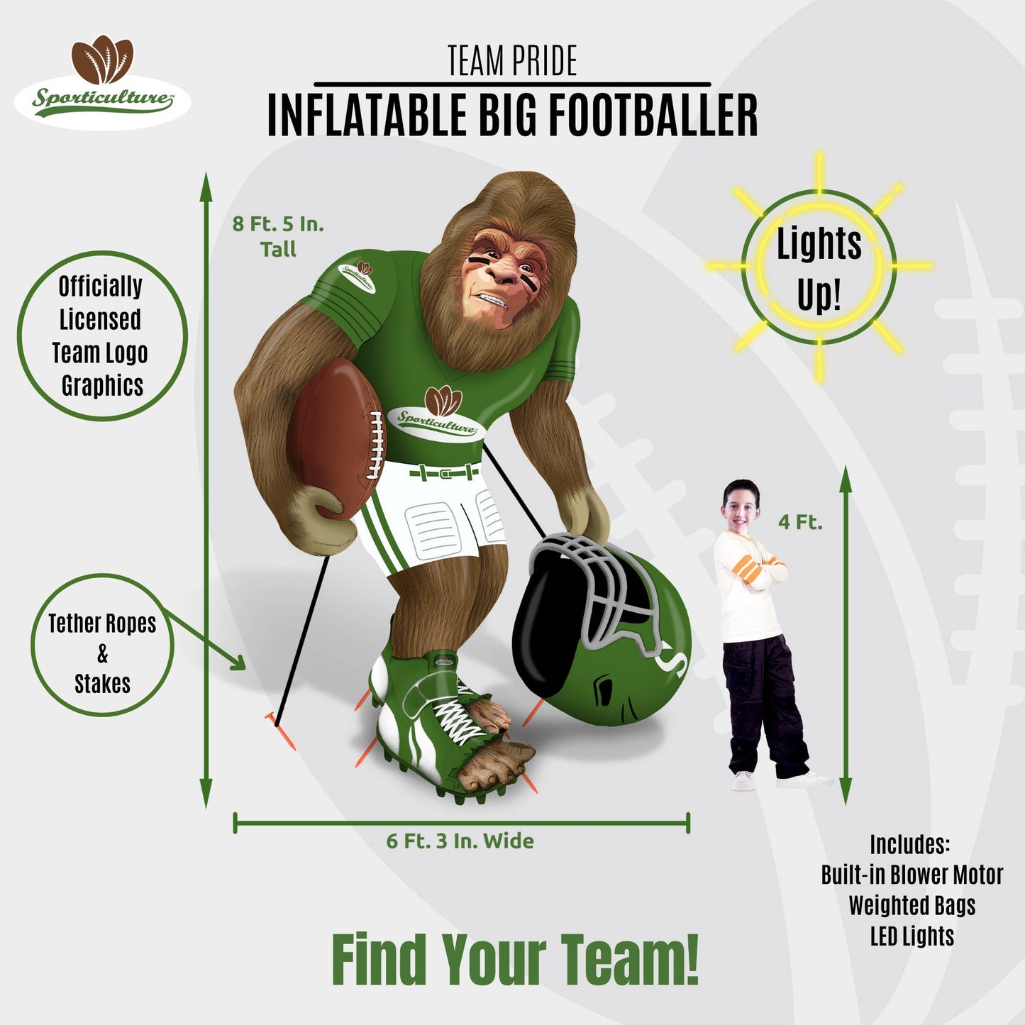 NFL KANSAS CITY CHIEFS INFLATABLE BIG FOOTBALLER