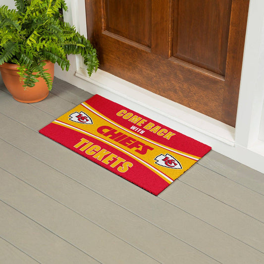 Kansas City Chiefs 28"x16" PVC Trapper Mat, Come Back with Tickets