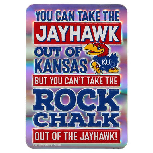 University of Kansas Jayhawk Out of Kansas Oversized Magnet