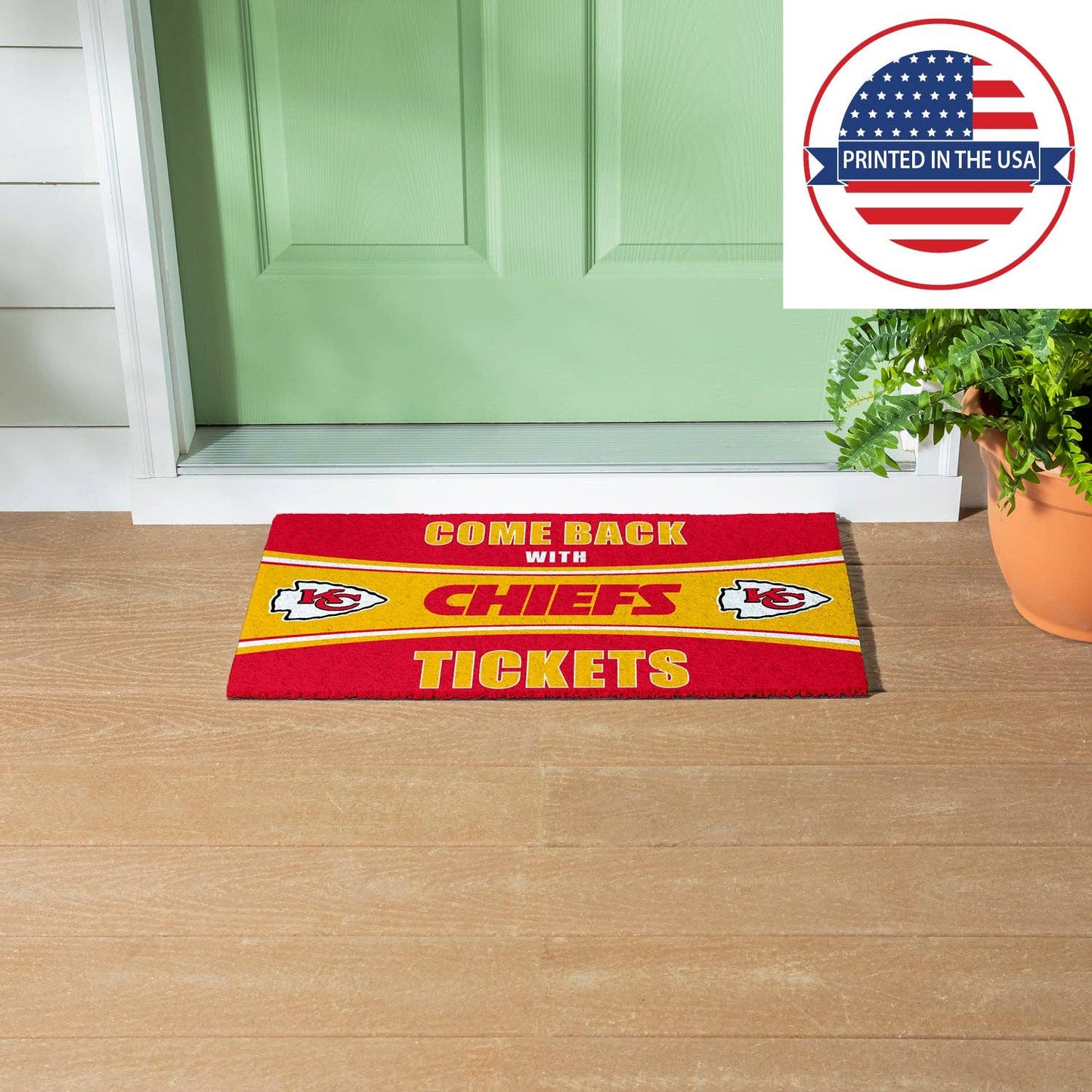 Kansas City Chiefs 28"x16" PVC Trapper Mat, Come Back with Tickets