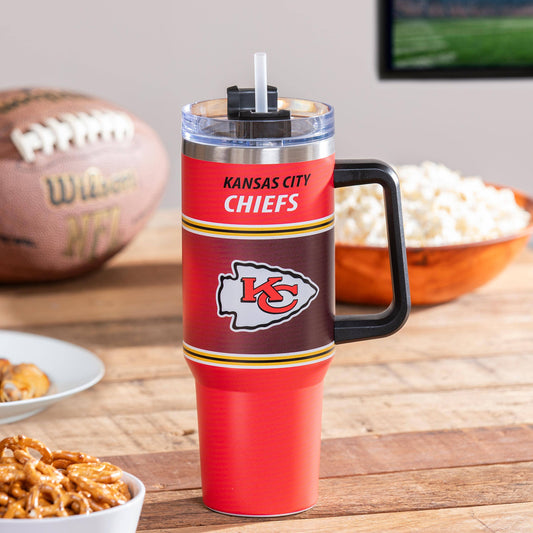 Kansas City Chiefs 40 oz Stainless Steel Canyon Cup tumbler mug w/ Straw