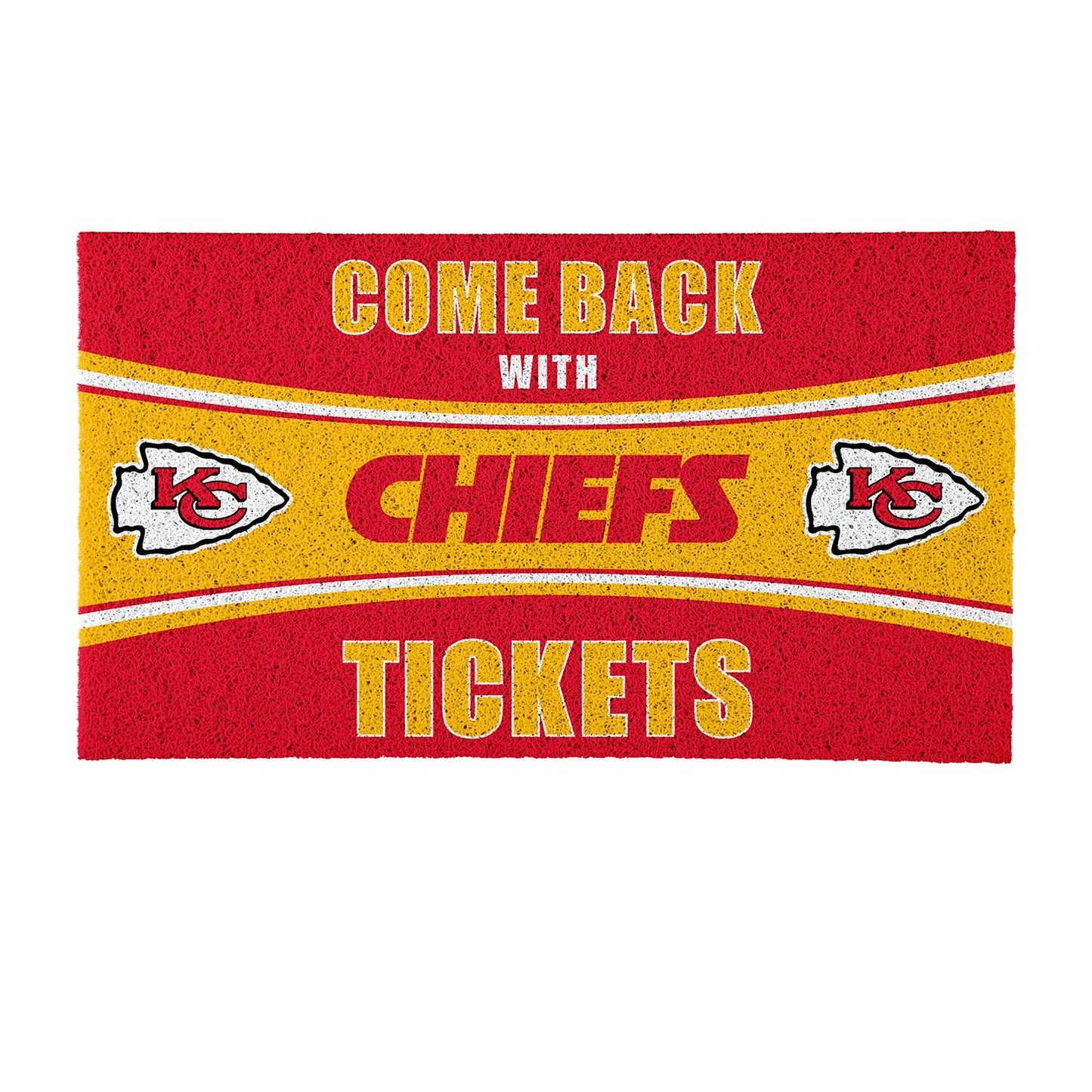 Kansas City Chiefs 28"x16" PVC Trapper Mat, Come Back with Tickets